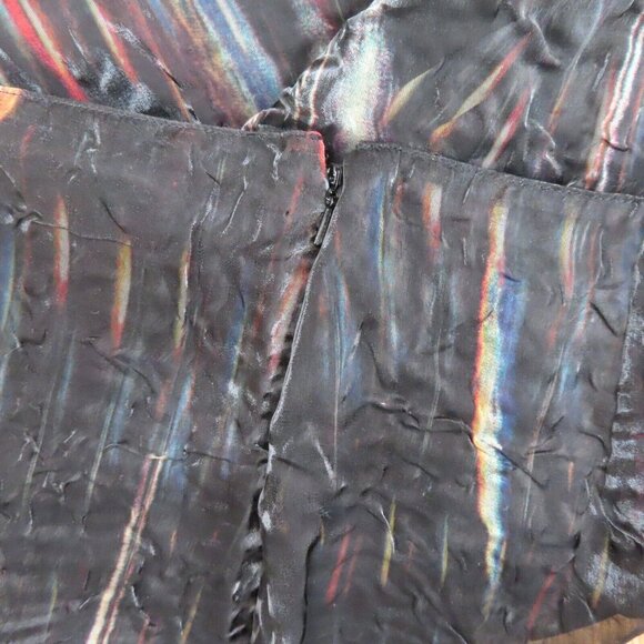 Vivienne Tam Womens 2 Iridescent Black Multicolor Crinkle Overlay Pencil Skirt - Picture 5 of 9
